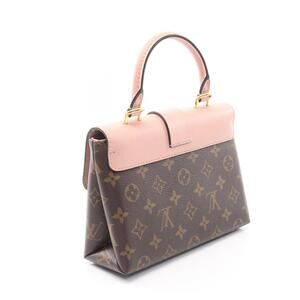 Louis Vuitton Locky Handbag Canvas Leather Monogram Brown Pink